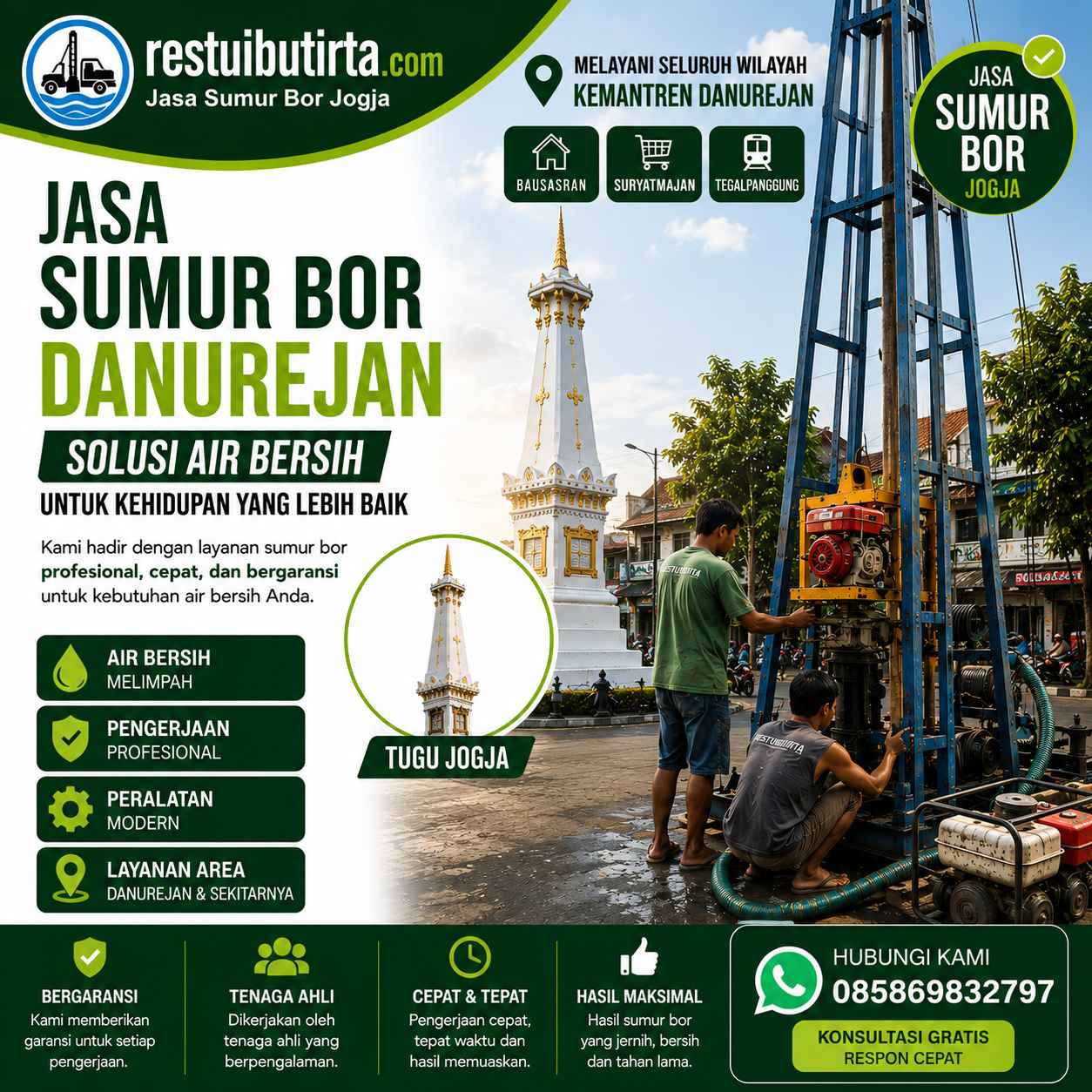 jasa sumur bor danurejan
