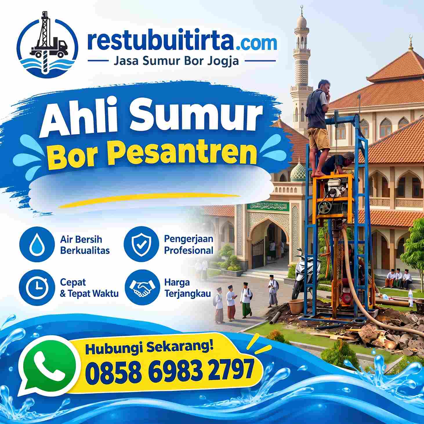 Jasa buat sumur bor pesantren
